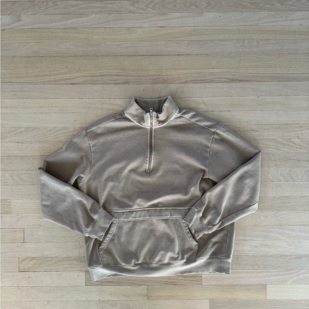 Vintage Original Use Beige Half Zip Sweater (XL fits like a large)